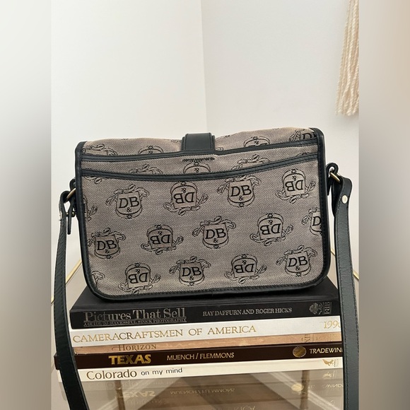 Vintage Y2K Dooney & Bourke Black and Gray Monogram Shoulder Bag - Picture 6 of 9